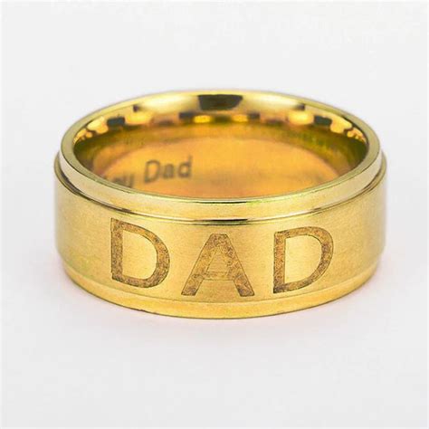 New Arrive Stainless Steel Dad Ring Engraved Love You Dad Mens Ring