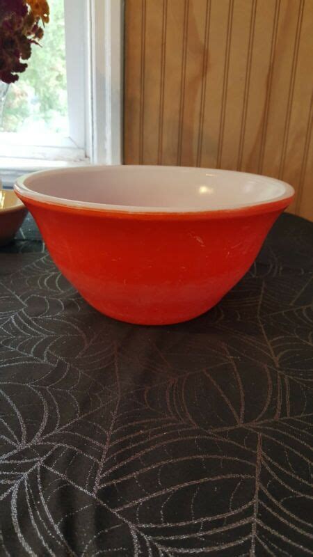 Vintage Mckee Mixing Bowl Bell Nesting Bowl Orange 9 Large Antique Price Guide Details Page