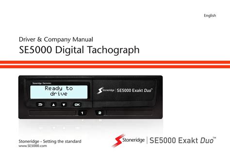 Daf Stoneridge Se Exakt Duo Digital Tachograph Driver Company