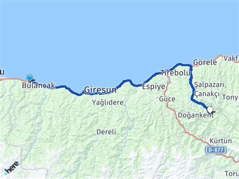 Ordu Giresun Havaliman Anak Giresun Aras Ka Km Yol Tarifi