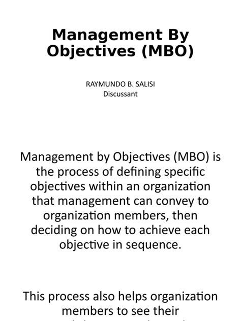 Management By Objectives Mbo Pdf Goal Organizational Behavior