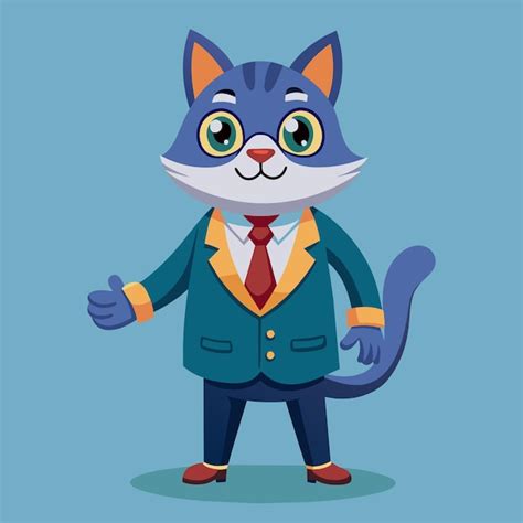 Un Gato De Dibujos Animados Con Un Traje Y Corbata Que Dice Gato