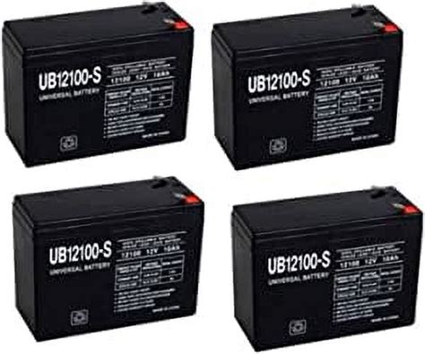 Universal Power Group Schwinn S500 12v 10ah Wide Ub12100 S Sla Battery 4 Pack