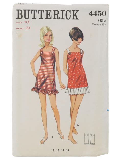 Retro 60s Sewing Pattern Butterick 4450 60s Butterick 4450 Womens Sewing Pattern For Dress