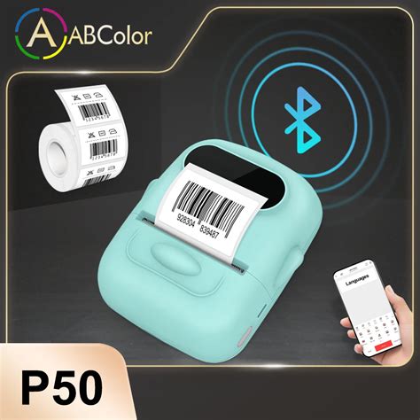 P50 Adhesive Thermal Label Printer Mini Portable Wireless Bluetooth Label Maker Inkless Machine