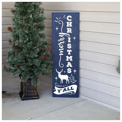 Christmas Porch Sign Holiday Porch Decor Merry Christmas Y All Sign