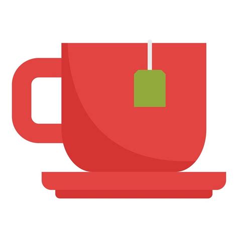 Red Hot Tea Cup Icon Flat Style 14615256 Vector Art At Vecteezy
