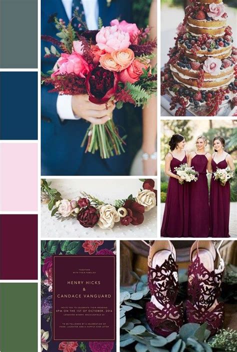 Blush Burgundy Navy Blue Fresh Green Wedding Inspiration Wedding