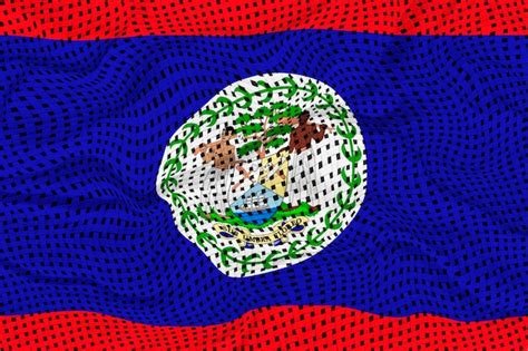 Fondo De La Bandera Nacional De Belice Con La Bandera De Belice Foto