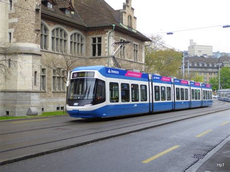 VBZ Tram Be 5 6 3034 unterwegs auf der Linie 17 in Zürich am 23 04