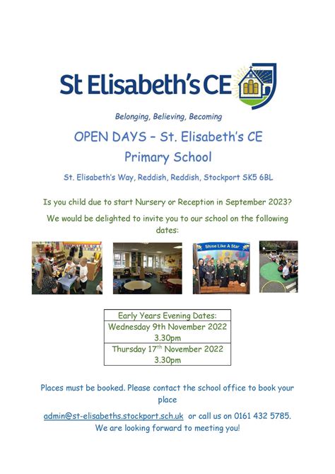Reddish Vale High School St Elisabeths Ce Primary School Open Days