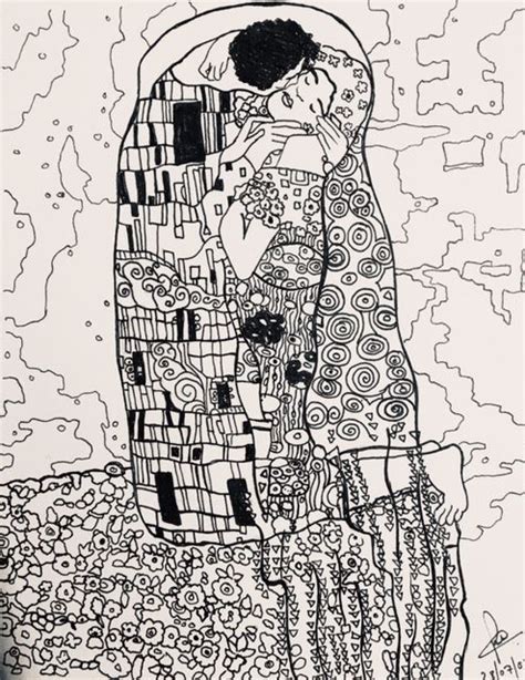 The Kiss Gustav Klimt Piyush Gupta Drawings Illustration