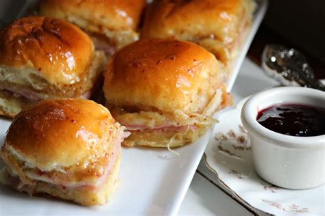 Warm Ham & Cheese Party Rolls