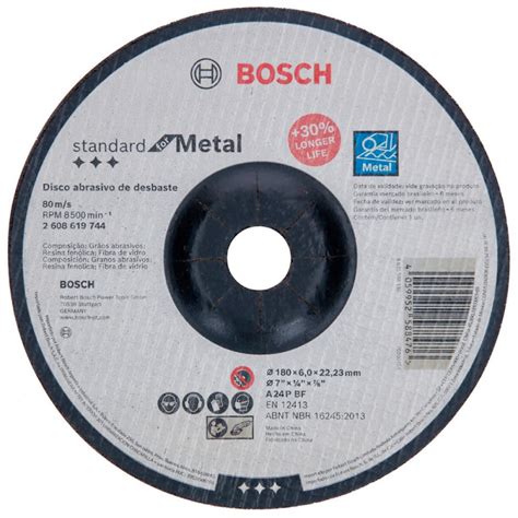 Disco De Desbaste 7 180 Mm Para Metal Bosch 2608 619 744 000