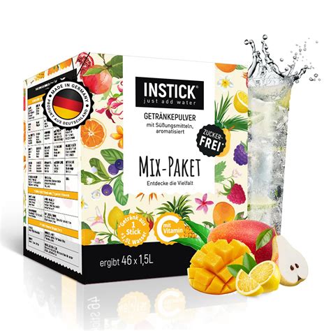 INSTICK Zuckerfreies Instant Getränk Mix Paket mit 46 Sticks 1