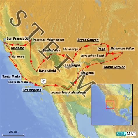 StepMap USA Let s go West Landkarte für Nordamerika