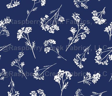 Butterweed Floral On Navy Raspberry Creek Fabrics