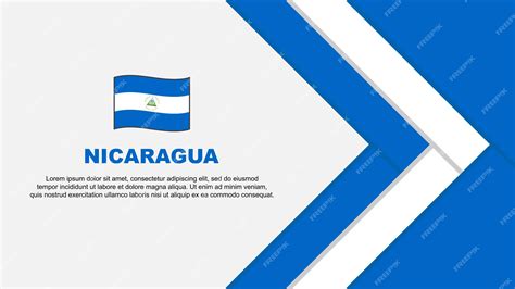 Modelo De Design De Fundo Abstrato Da Bandeira Da Nicarágua Ilustração Vetorial Do Banner Do Dia