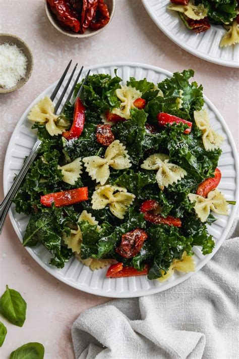 Kale Pasta Salad With Sun Dried Tomatoes Walder Wellness Rd