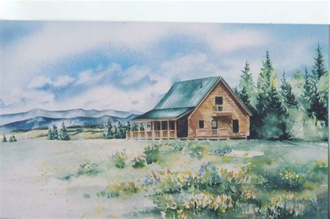 Log Cabin Watercolor at GetDrawings | Free download