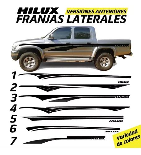 Sticker Adhesivos Laterales Toyota Hilux Antiguas Cuotas Sin Inter S