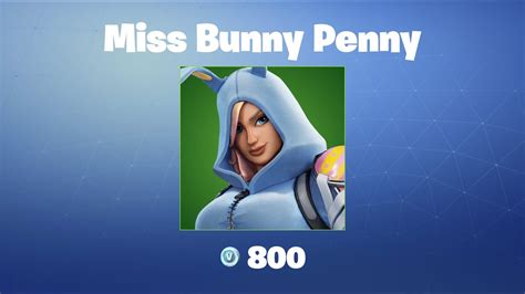 Miss Bunny Penny Fortnite Outfitskin Youtube