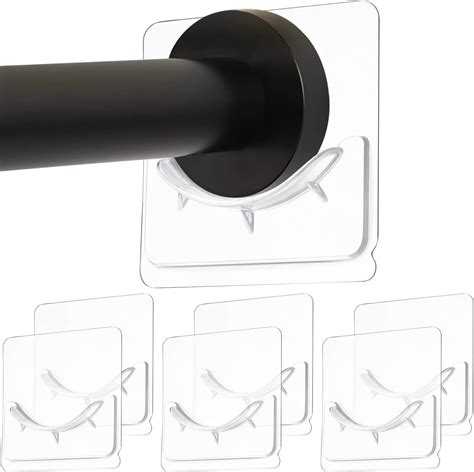 Amazon Jetec 6 Piece Adhesive Shower Curtain Rod Holder Adhesive