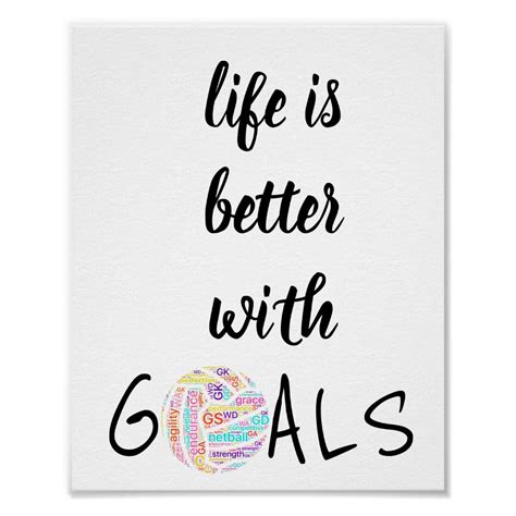 Life Goals Motivational Netball Quote Poster | Zazzle.com in 2022 ...