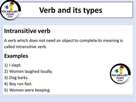 Verbs And Its Types Types Of Verbs With Examples Vocabulary Point