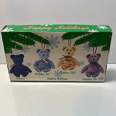 Ty Jingle Beanies Collection Set Of Clubby Edition Bears Christmas