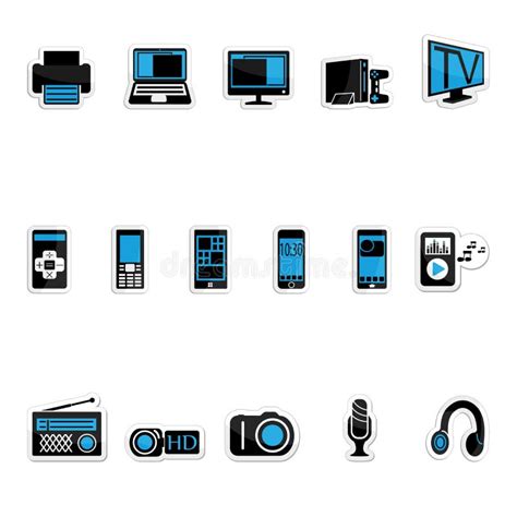 Iconos Negros De La Silueta De Los Productos Electrónicos De Consumo