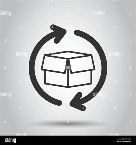 Box Package Return Icon In Flat Style Delivery Box With Arrow