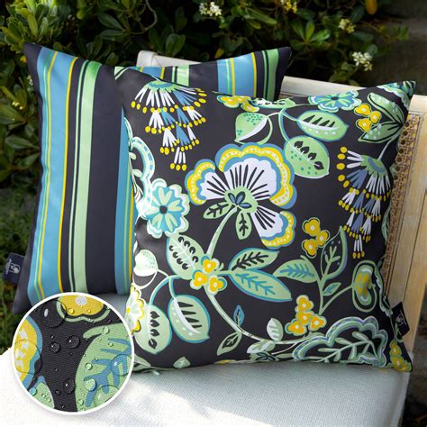 Phantoscope Outdoor Waterproof Floral Printed Decorative Throw Pillow