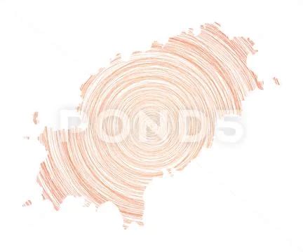 Ibiza Map Filled With Concentric Circles Sketch Style Circles In Shape