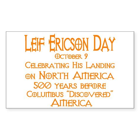 Leif Ericson Day Title Sticker (Rectangle) Leif Ericson Day Rectangle ...