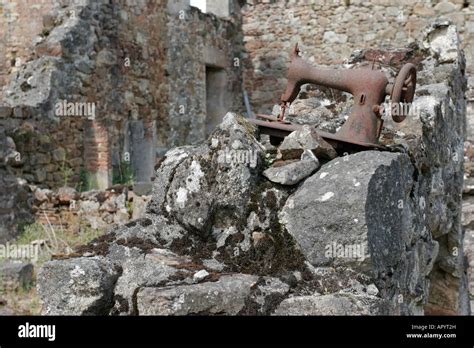 Ruined Buildings At Oradour Sur Glane The Martyr Village In Limousin