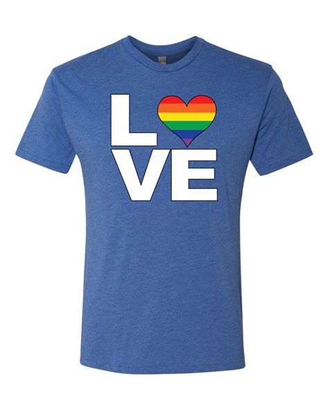 Love Heart Lgbt Pride Soft Premium T Shirt Gay Lesbian Proud Tee Ebay