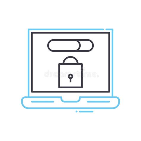 Online Privacy Line Icon Outline Symbol Vector Illustration Concept