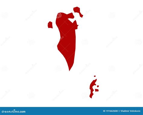 Bahrain Map State Of The Kingdom Of Bahrain Stock Illustration