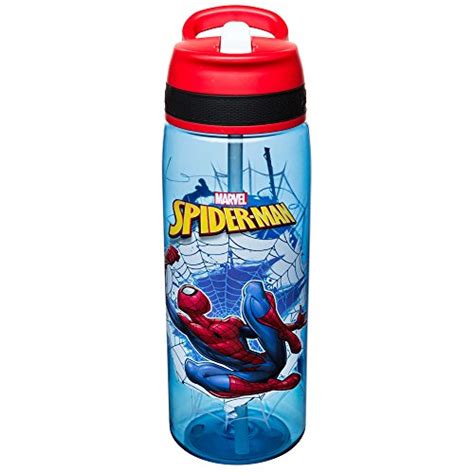 Zak Designs Marvel Spider Man Plastic Water Bottle With Built In