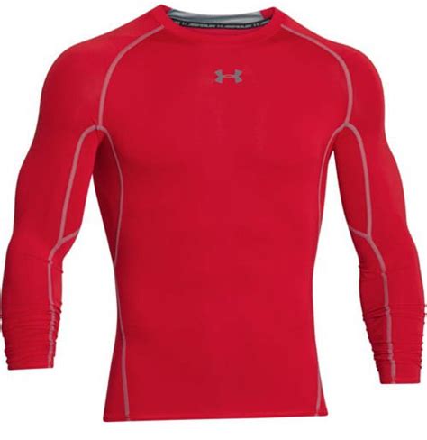 Under Armour 1257471 Mens Red Armour Heatgear Long Sleeve Compression Shirt