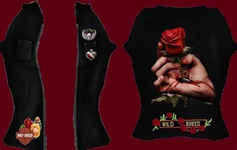 Second Life Marketplace Leather Roses Biker Vest