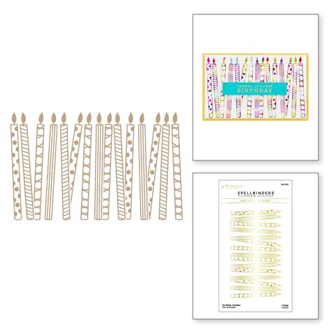 Spellbinders So Many Candles Glimmer Hot Foil Plate GLP Dandelion Stamps