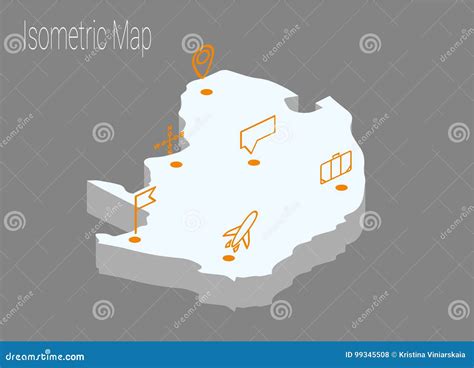 Isometrische Concept Kaart Het Noord Van Afrika Vector Illustratie