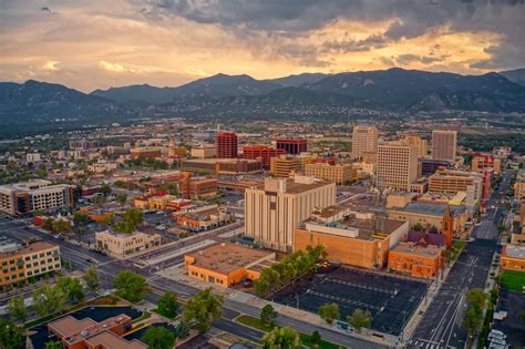 Aerial View Of Colorado Springs At Dusk Superior School Of Real Estate