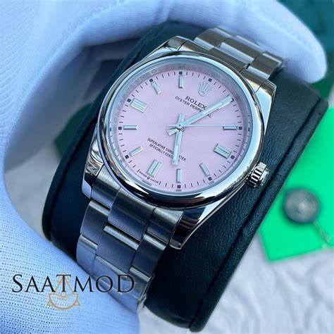 Rolex Mm Oyster Perpatual Pembe Bayan Kol Saati Saatmod