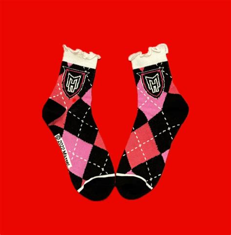 Monster High Argyle Spooky Emo Goth Socks Etsy