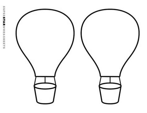Hot Air Balloon Template Free Printables Superstar Worksheets