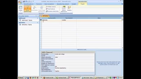 Tworzenie Tabel MS Access 2007 YouTube
