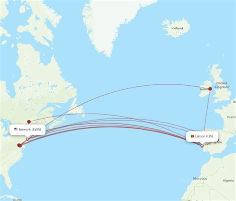 All Flight Routes From New York To Lisbon Ewr To Lis Flight Routes